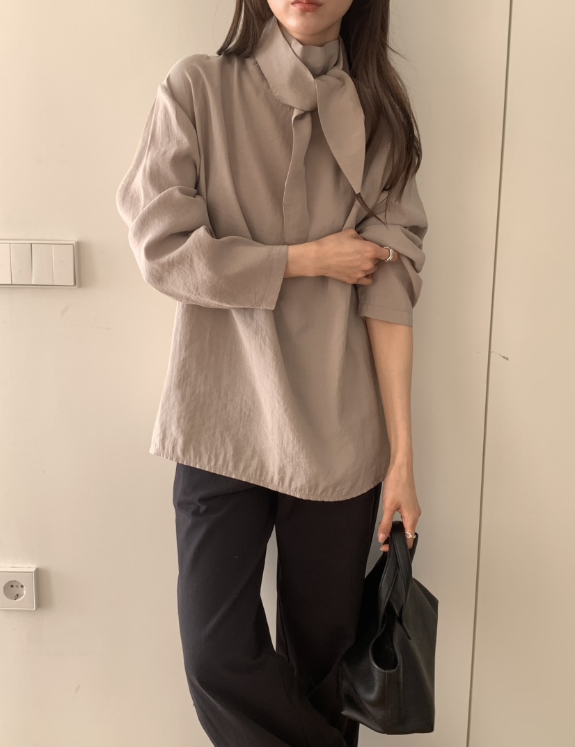 NOTICE東大門實拍女士新品職業人氣熱賣26春夏襯衫蕾絲衫系帶NOTICE襯衫/蕾絲衫