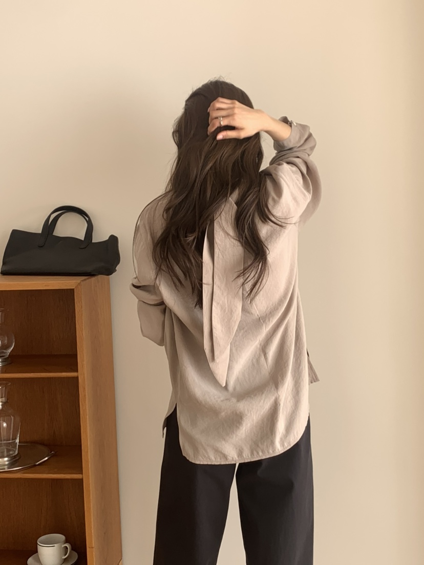 NOTICE東大門實拍女士新品職業人氣熱賣26春夏襯衫蕾絲衫系帶NOTICE襯衫/蕾絲衫