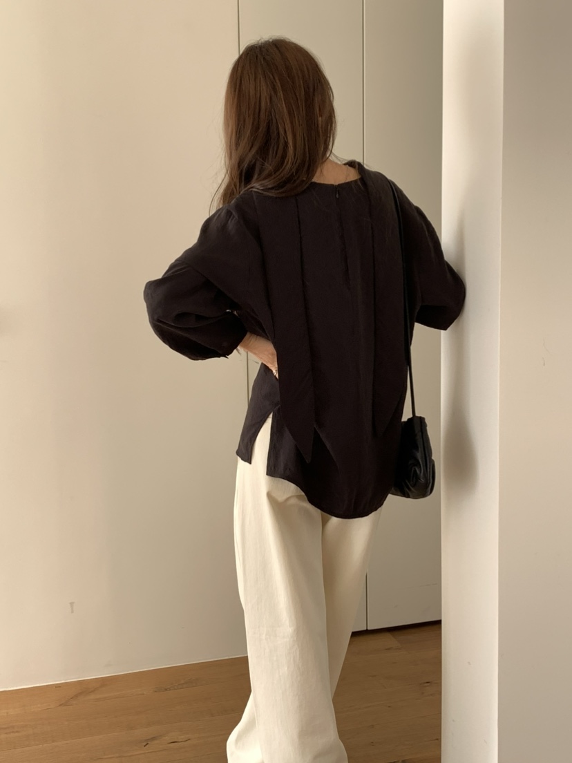 NOTICE東大門實拍女士新品職業人氣熱賣26春夏襯衫蕾絲衫系帶NOTICE襯衫/蕾絲衫