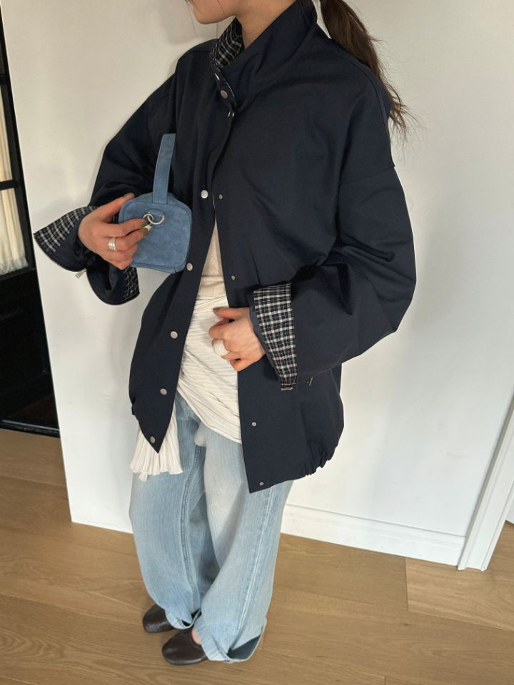 MARE韓國代購女士新款時尚休閑人氣26春夏真品夾克格紋短款MARE夾克圖色1