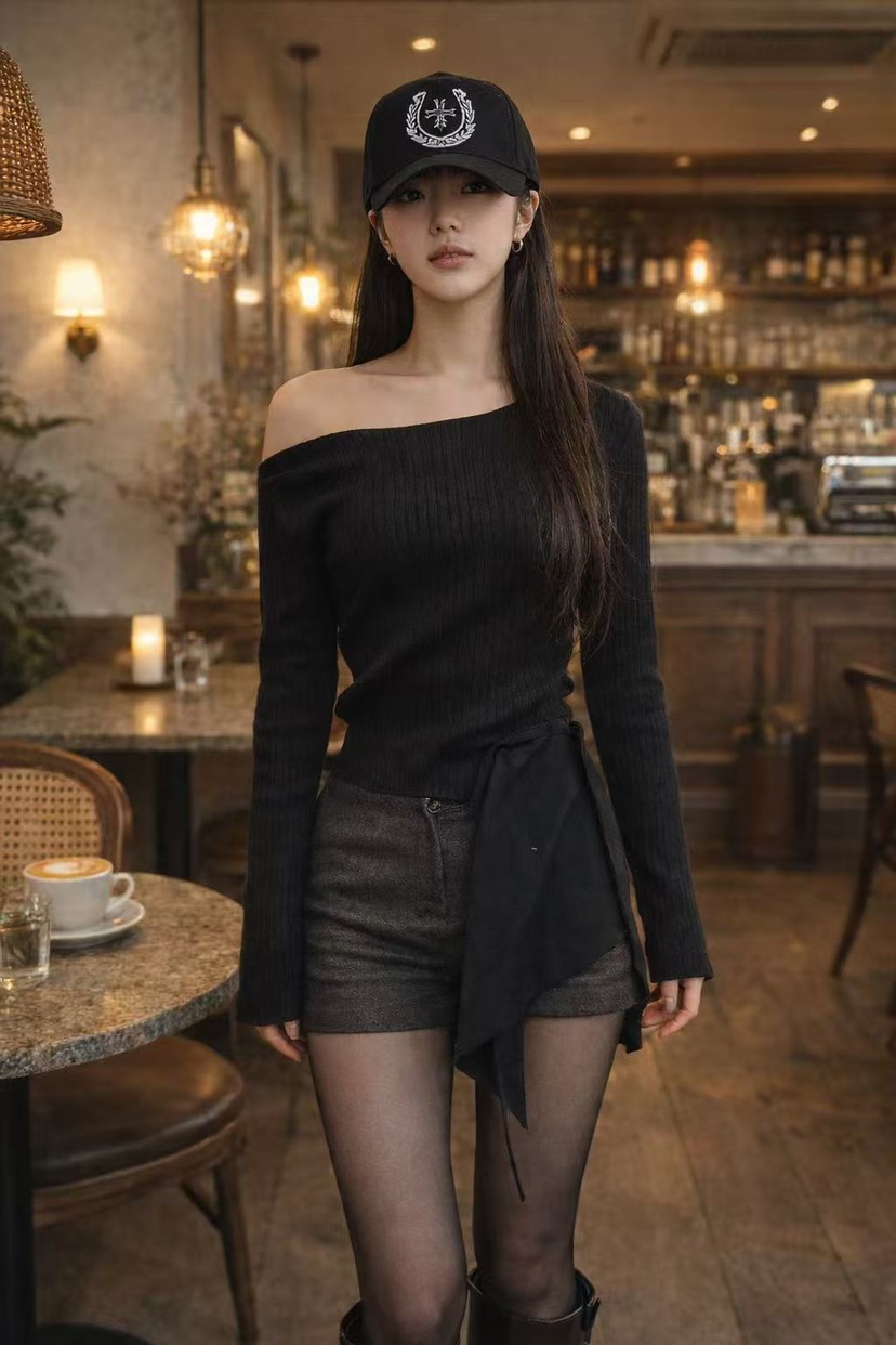 UNA/THE MAY東大門實拍女士新款時尚休閑真品針織衫紐扣THEMAY/UNA針織衫圖色4