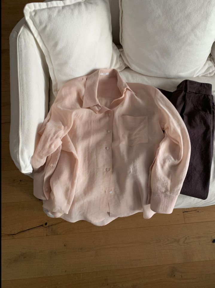 MARE韓國代購女士新品26春夏推薦真品襯衫蕾絲衫天絲透明MARE襯衫/蕾絲衫圖色2