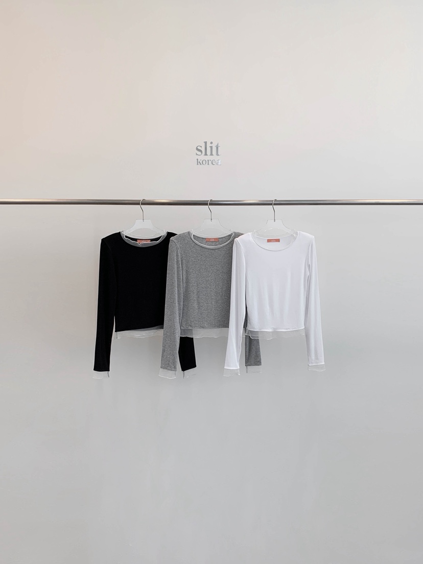 SLIT韓國代購女裝新款真品職業熱賣時尚人氣休閑26春夏長袖T恤SLIT長袖T恤