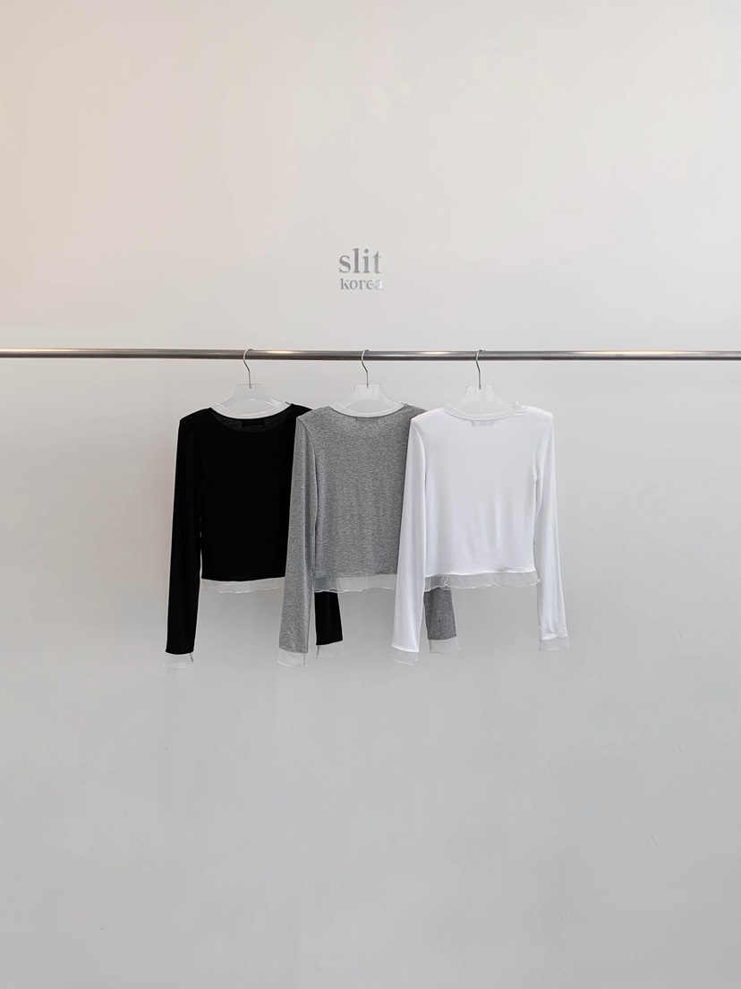 SLIT韓國代購女裝新款真品職業熱賣時尚人氣休閑26春夏長袖T恤SLIT長袖T恤