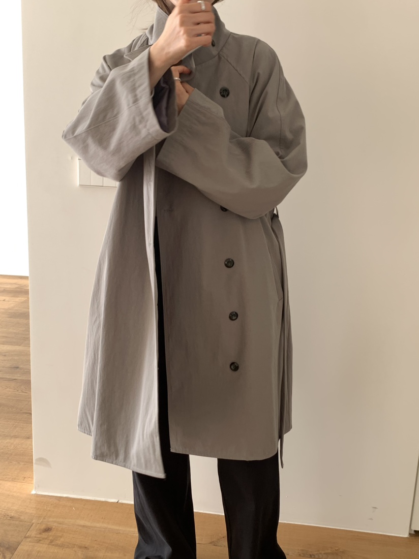 NOTICE東大門代購女士新品人氣熱賣推薦休閑長款風衣含腰帶NOTICE長款風衣