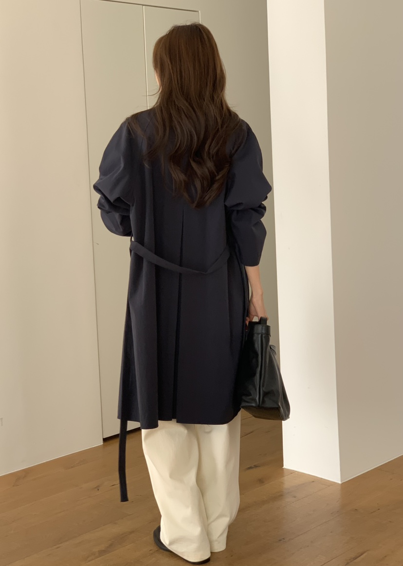 NOTICE東大門代購女士新品人氣熱賣推薦休閑長款風衣含腰帶NOTICE長款風衣