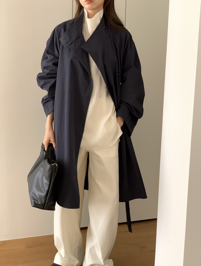 NOTICE東大門代購女士新品人氣熱賣推薦休閑長款風衣含腰帶NOTICE長款風衣