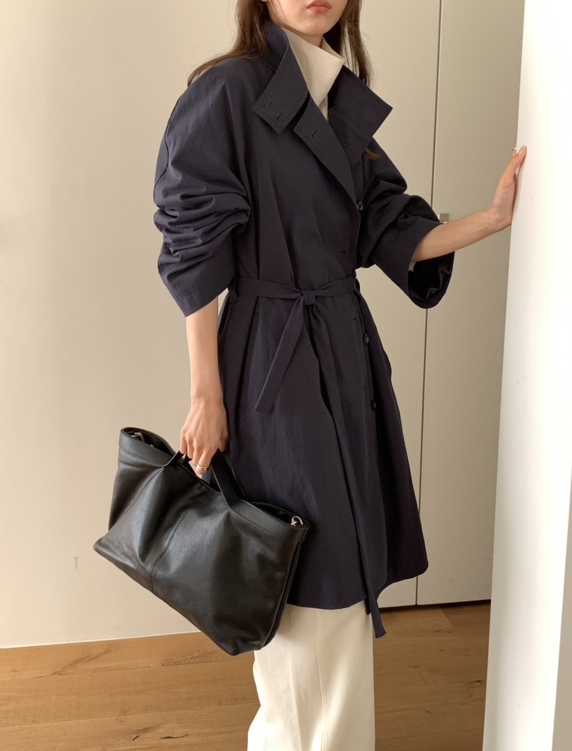 NOTICE東大門代購女士新品人氣熱賣推薦休閑長款風衣含腰帶NOTICE長款風衣