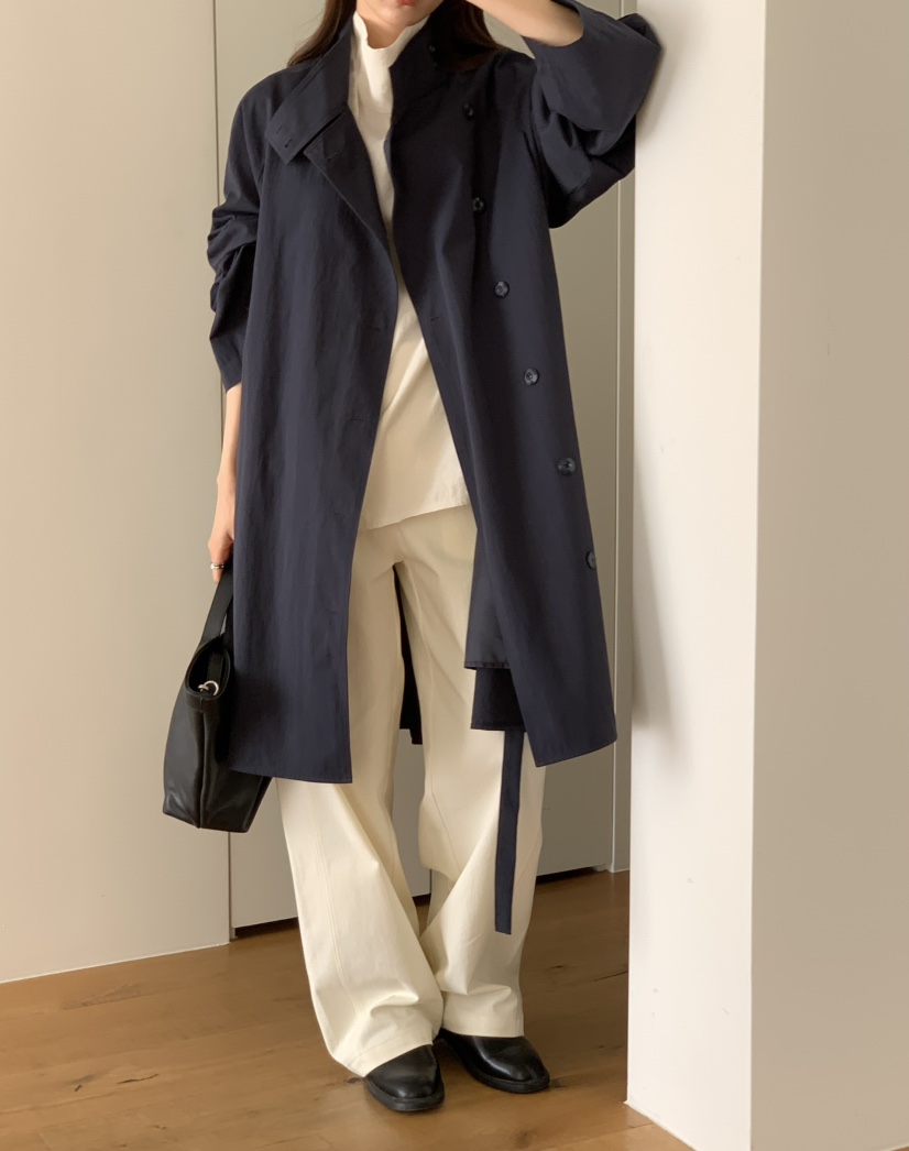 NOTICE東大門代購女士新品人氣熱賣推薦休閑長款風衣含腰帶NOTICE長款風衣