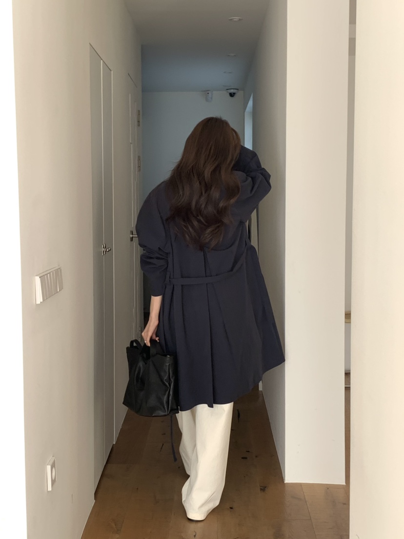 NOTICE東大門代購女士新品人氣熱賣推薦休閑長款風衣含腰帶NOTICE長款風衣