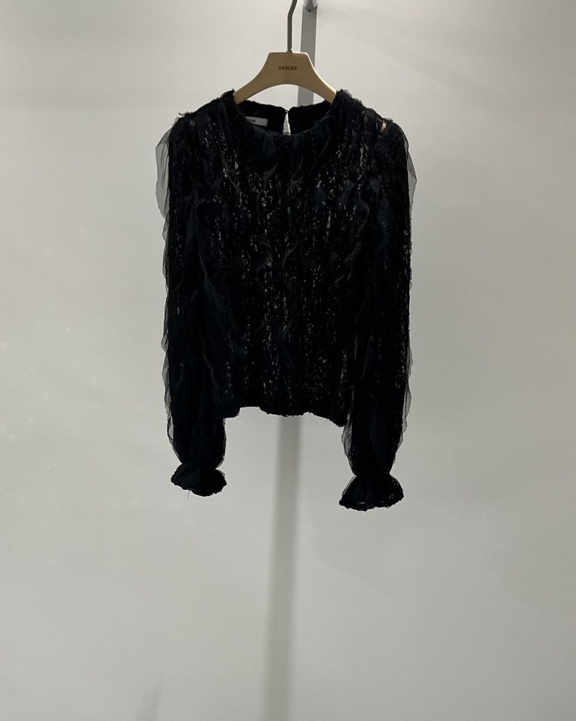 DENISE韓國代購女士新品職業26春夏熱賣人氣襯衫蕾絲衫刺繡DENISE襯衫/蕾絲衫圖色4