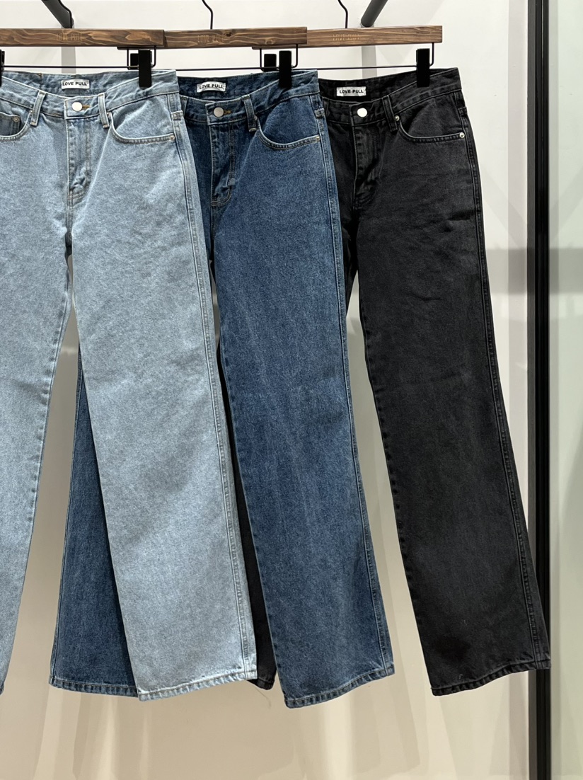 LOVE PULL韓國直郵女士新款真品職業推薦休閑牛仔褲復古LOVE PULL牛仔褲