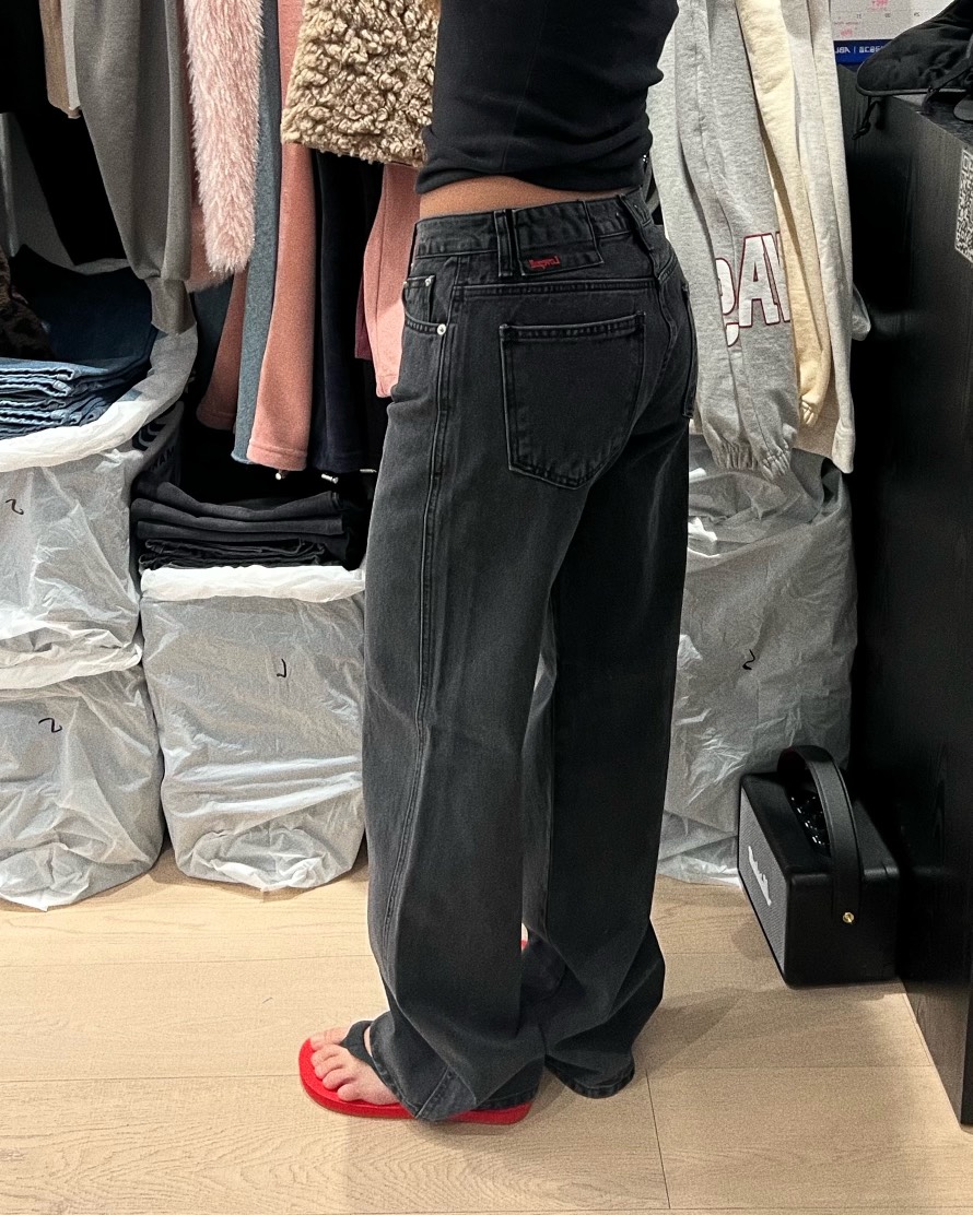 LOVE PULL韓國直郵女士新款真品職業推薦休閑牛仔褲復古LOVE PULL牛仔褲