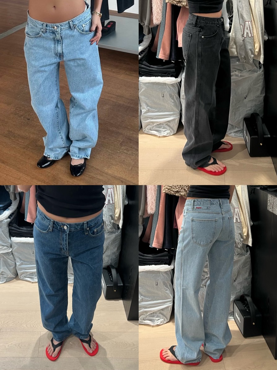 LOVE PULL韓國直郵女士新款真品職業推薦休閑牛仔褲復古LOVE PULL牛仔褲