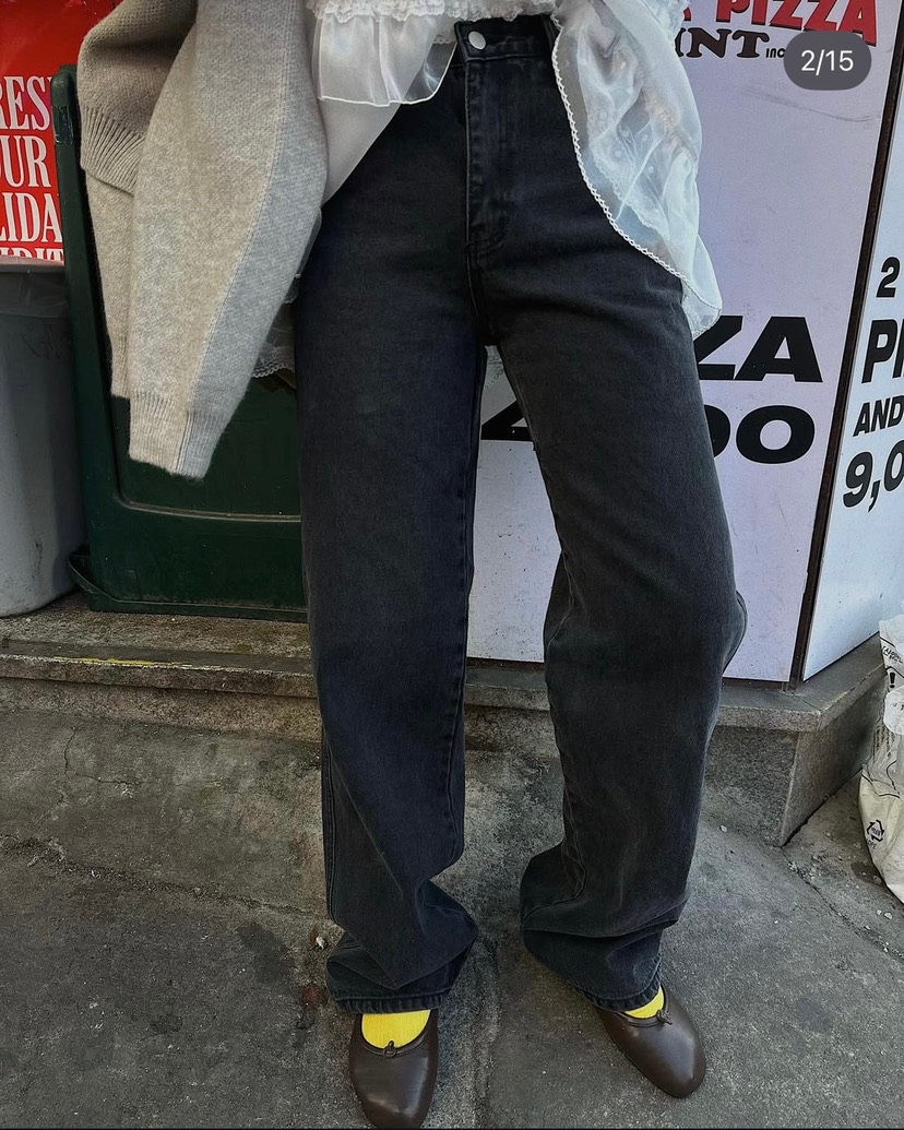 LOVE PULL韓國直郵女士新款真品職業推薦休閑牛仔褲復古LOVE PULL牛仔褲