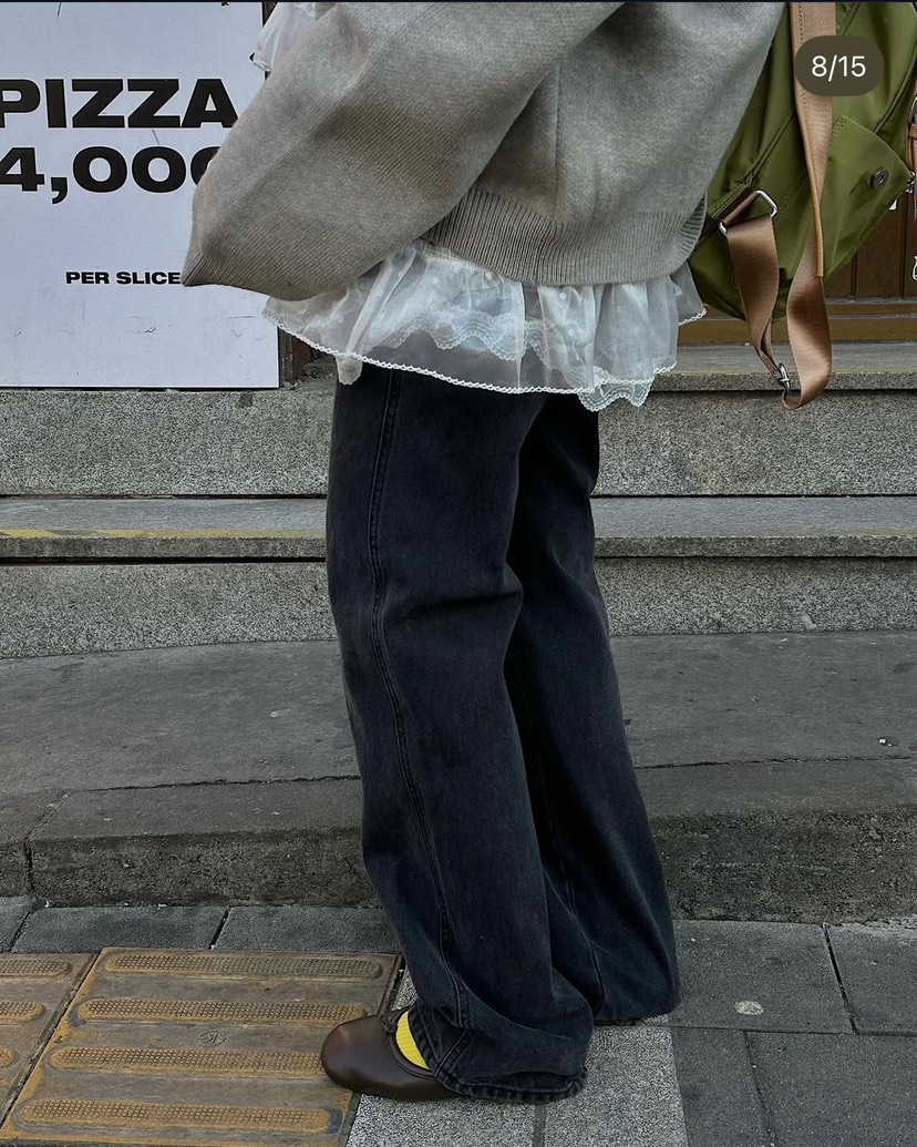 LOVE PULL韓國直郵女士新款真品職業推薦休閑牛仔褲復古LOVE PULL牛仔褲