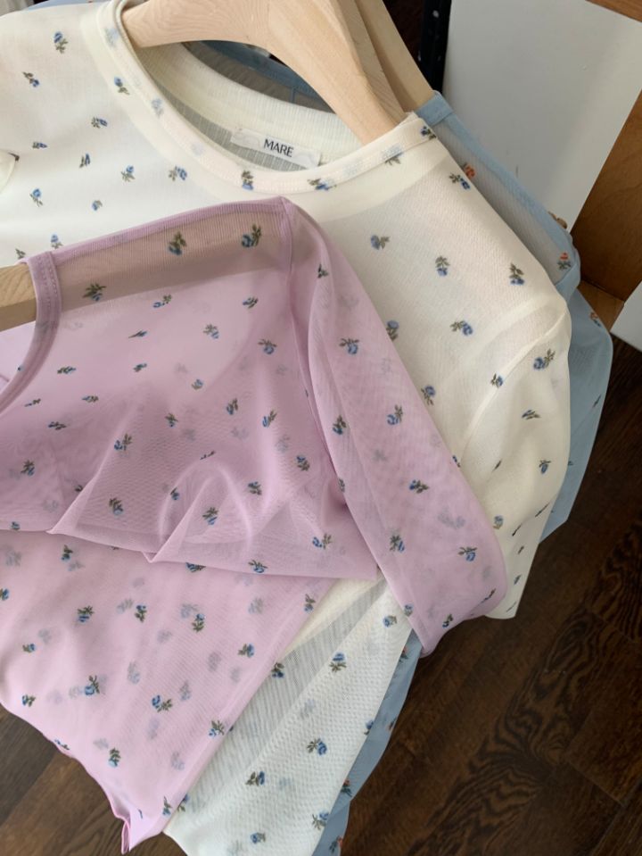 MARE東大門實拍女裝新款26春夏休閑職業長袖T恤不含內搭花朵MARE長袖T恤