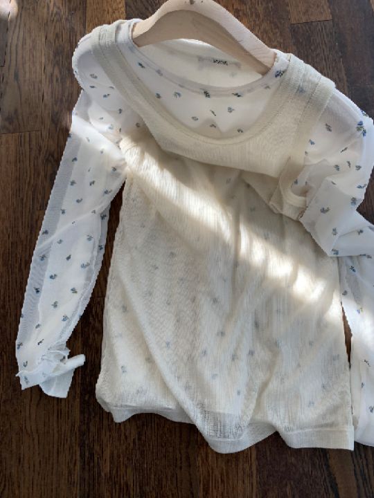 MARE東大門實拍女裝新款26春夏休閑職業長袖T恤不含內搭花朵MARE長袖T恤