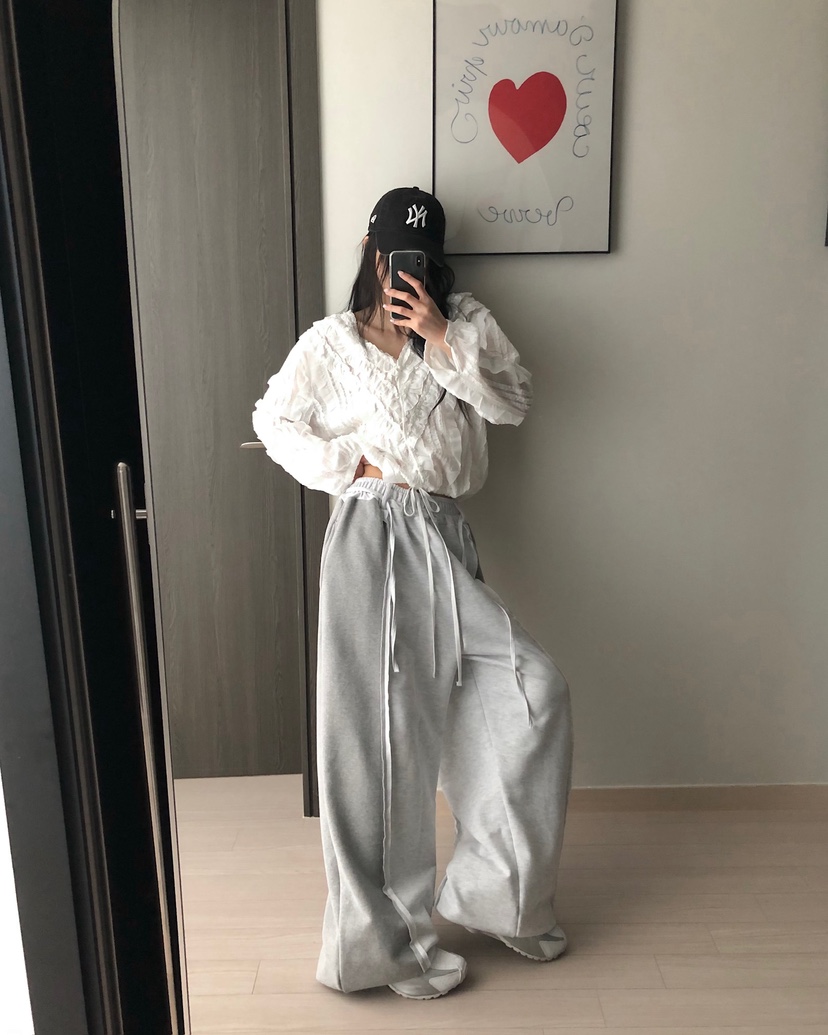 LOVE PULL東大門直郵女裝新款職業26春夏推薦休閑褲含腰繩LOVE PULL休閑褲