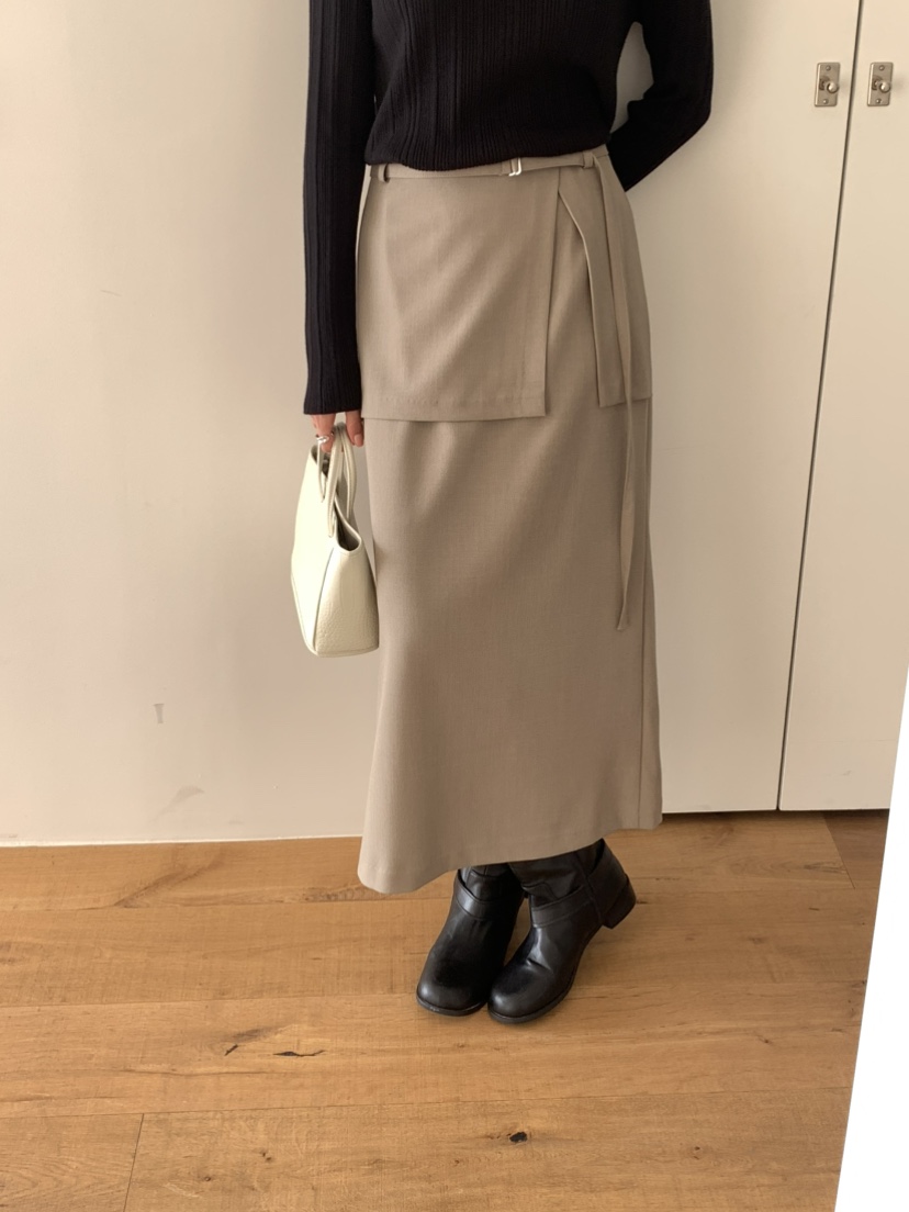 NOTICE東大門直郵女士新款真品26春夏職業長裙含腰帶雙層NOTICE長裙