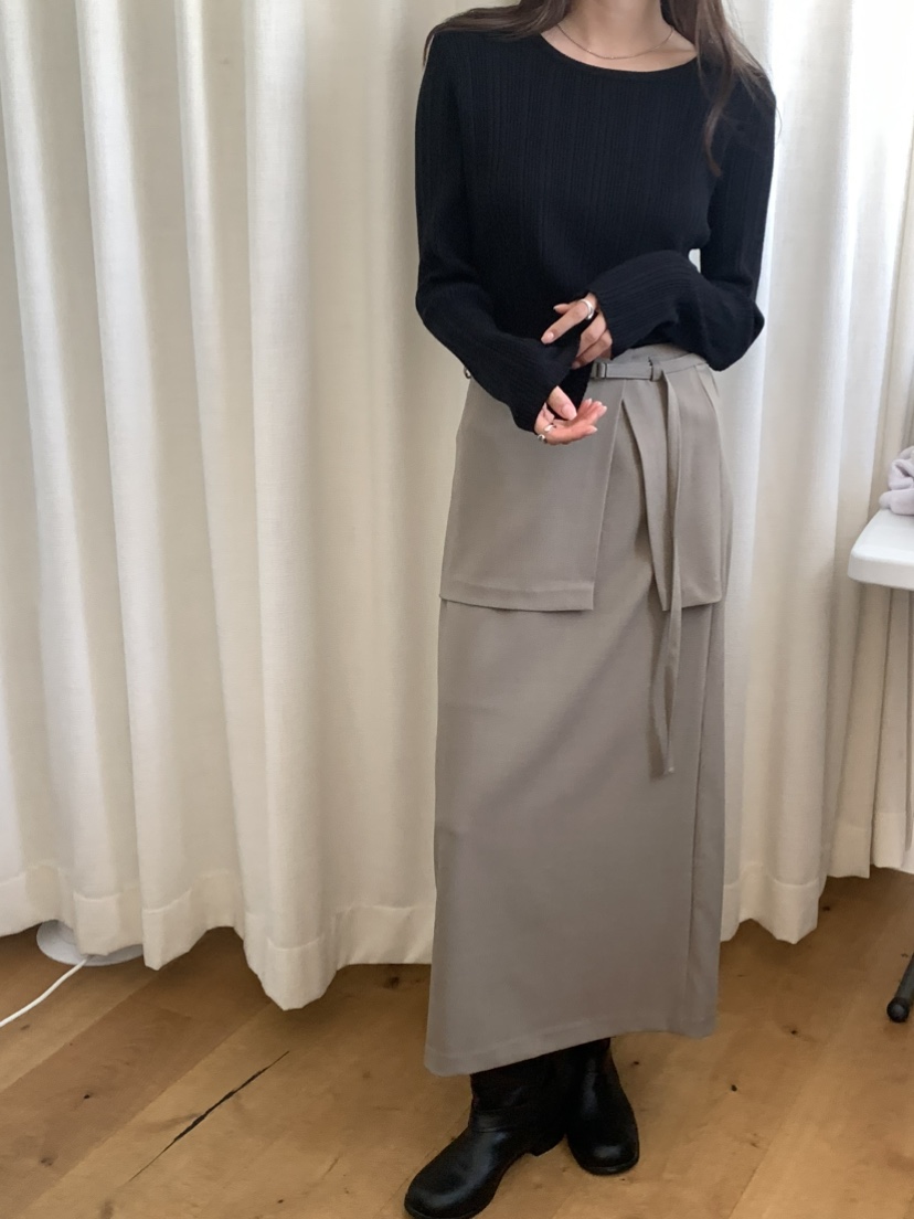 NOTICE東大門直郵女士新款真品26春夏職業長裙含腰帶雙層NOTICE長裙