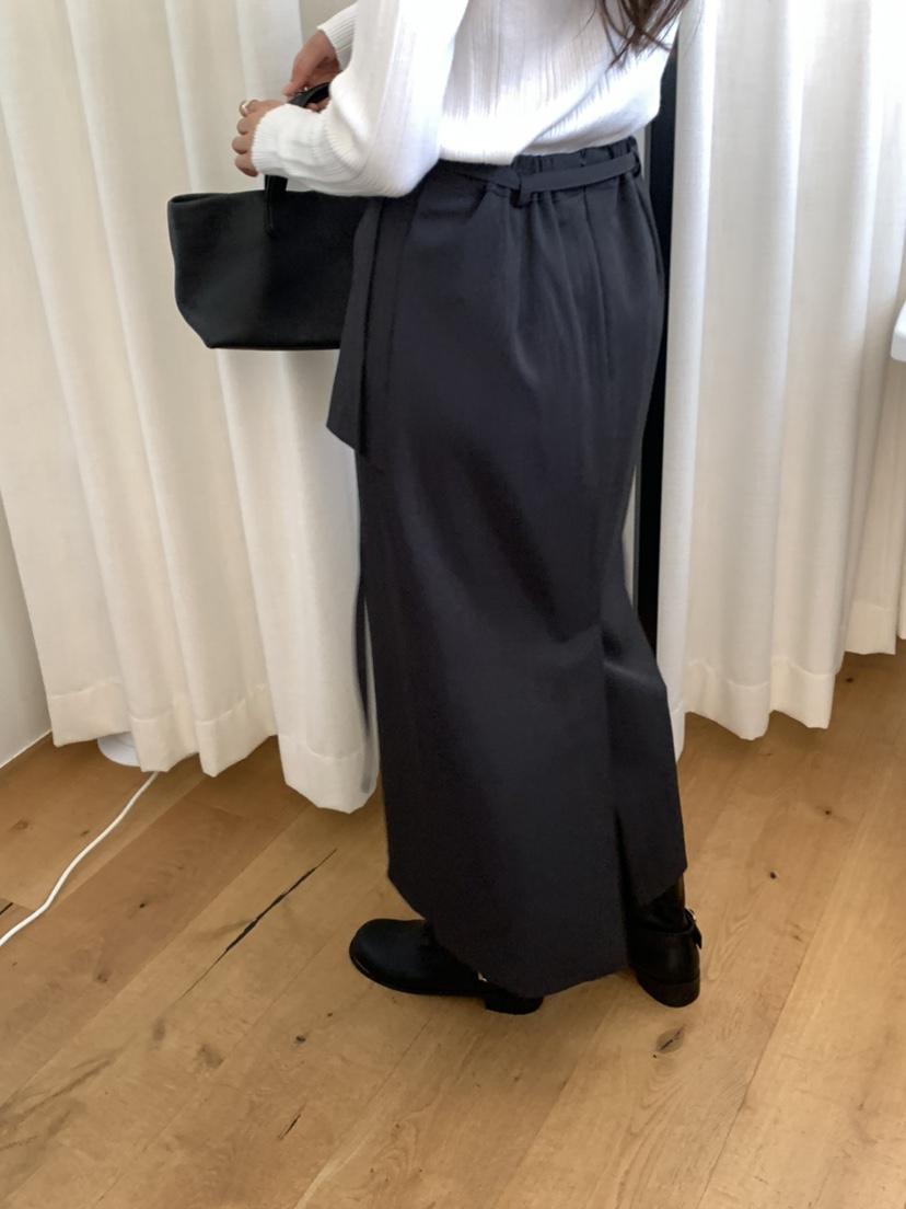 NOTICE東大門直郵女士新款真品26春夏職業長裙含腰帶雙層NOTICE長裙