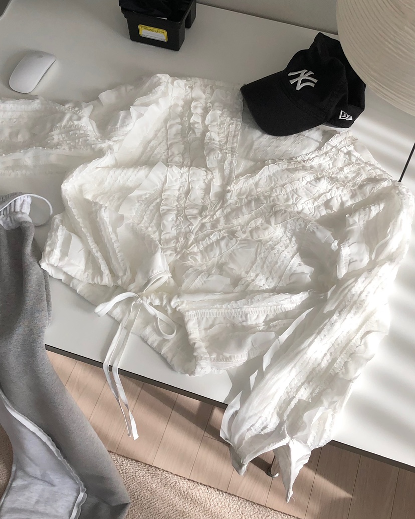 LOVE PULL東大門代購女裝新款職業推薦熱賣襯衫蕾絲衫褶皺LOVE PULL襯衫/蕾絲衫