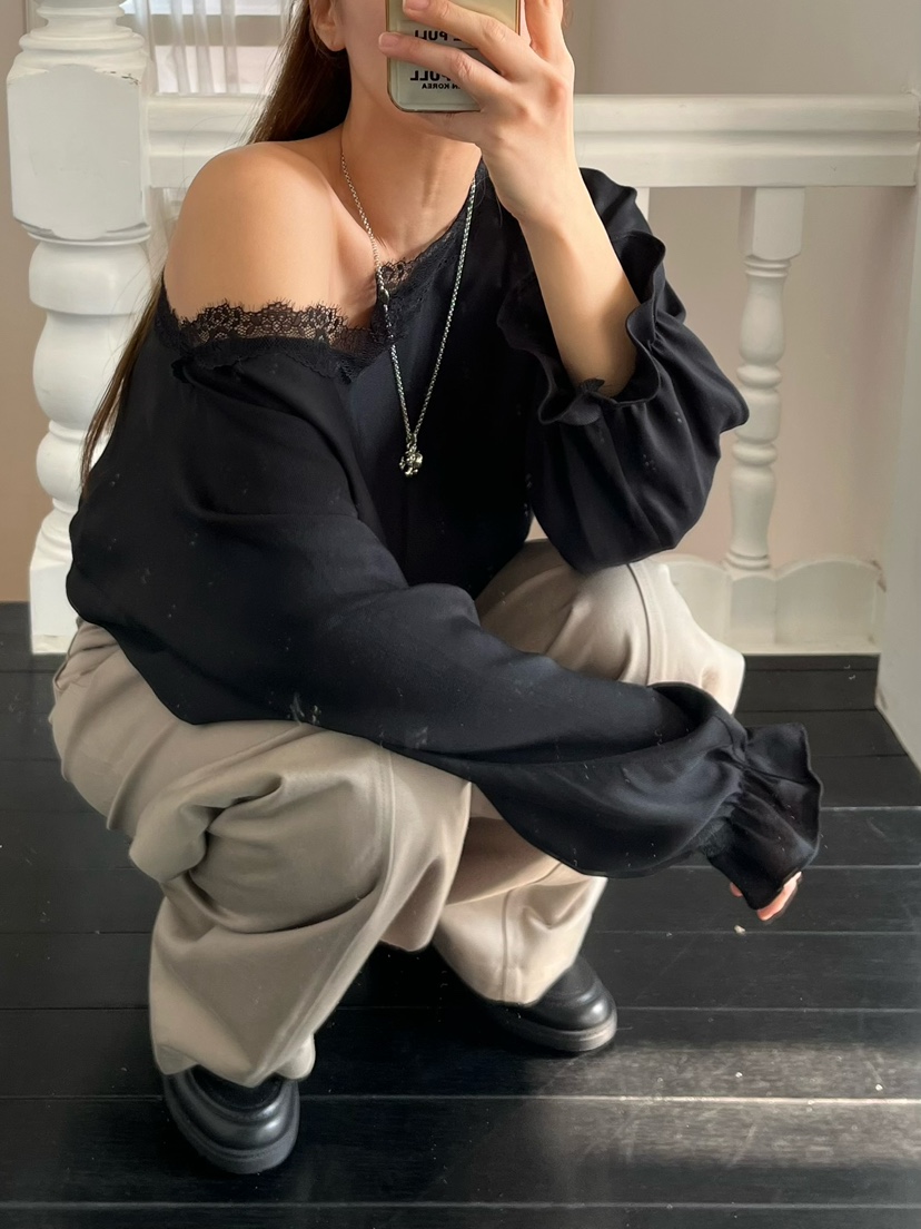 LOVE PULL東大門直郵女士新款真品推薦人氣休閑襯衫蕾絲衫LOVE PULL襯衫/蕾絲衫