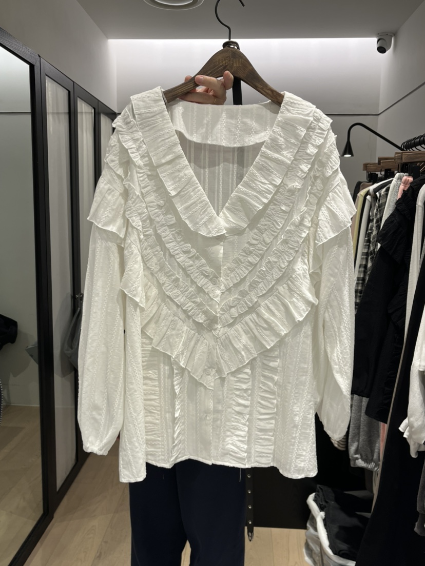 LOVE PULL東大門代購女裝新品推薦人氣職業襯衫蕾絲衫棉質LOVE PULL襯衫/蕾絲衫圖色1