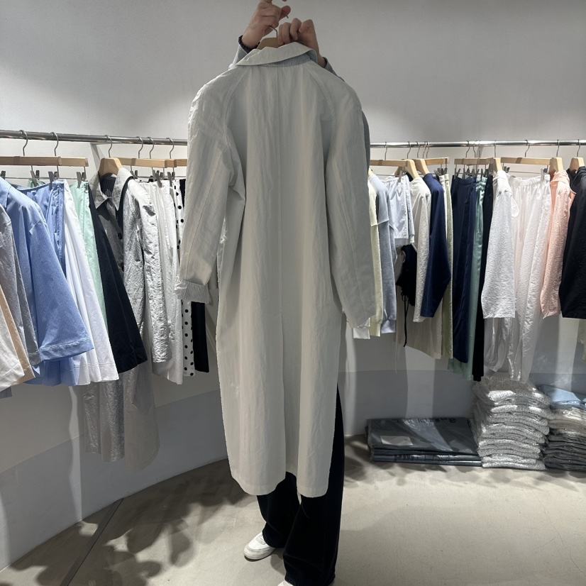 ROOM K-P東大門代購女士新品時尚職業長款風衣兩面穿雙面ROOM K長款風衣