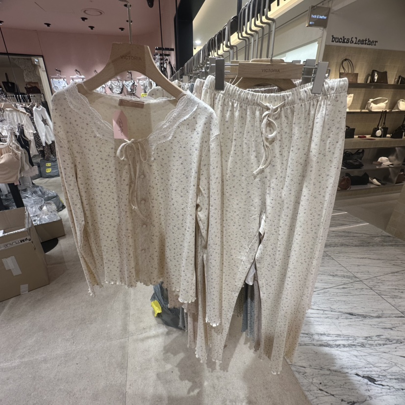 VICTORIA-P東大門代購女裝新款時尚熱賣真品人氣睡衣套裝VICTORIA睡衣圖色1白色