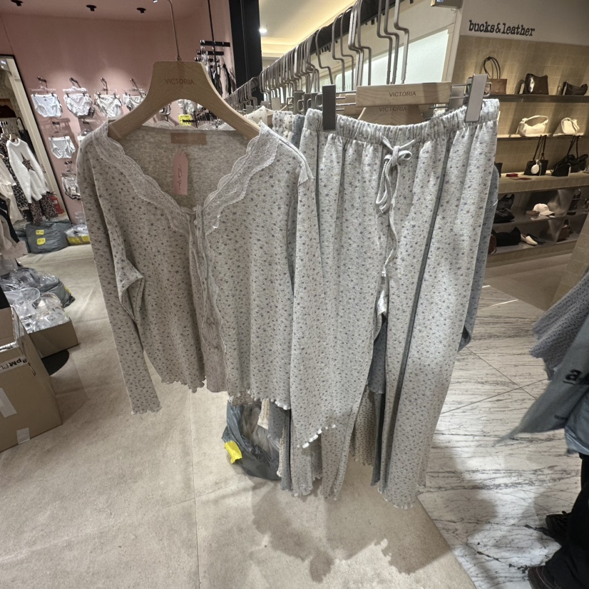 VICTORIA-P東大門代購女裝新款時尚熱賣真品人氣睡衣套裝VICTORIA睡衣圖色3灰色