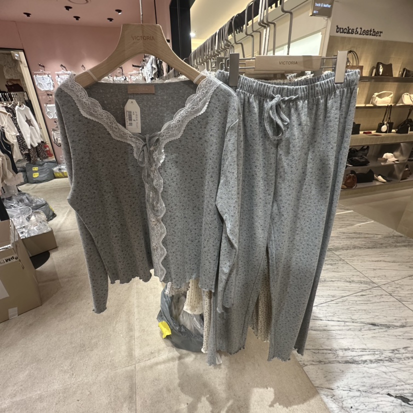 VICTORIA-P東大門代購女裝新款時尚熱賣真品人氣睡衣套裝VICTORIA睡衣圖色4深灰色