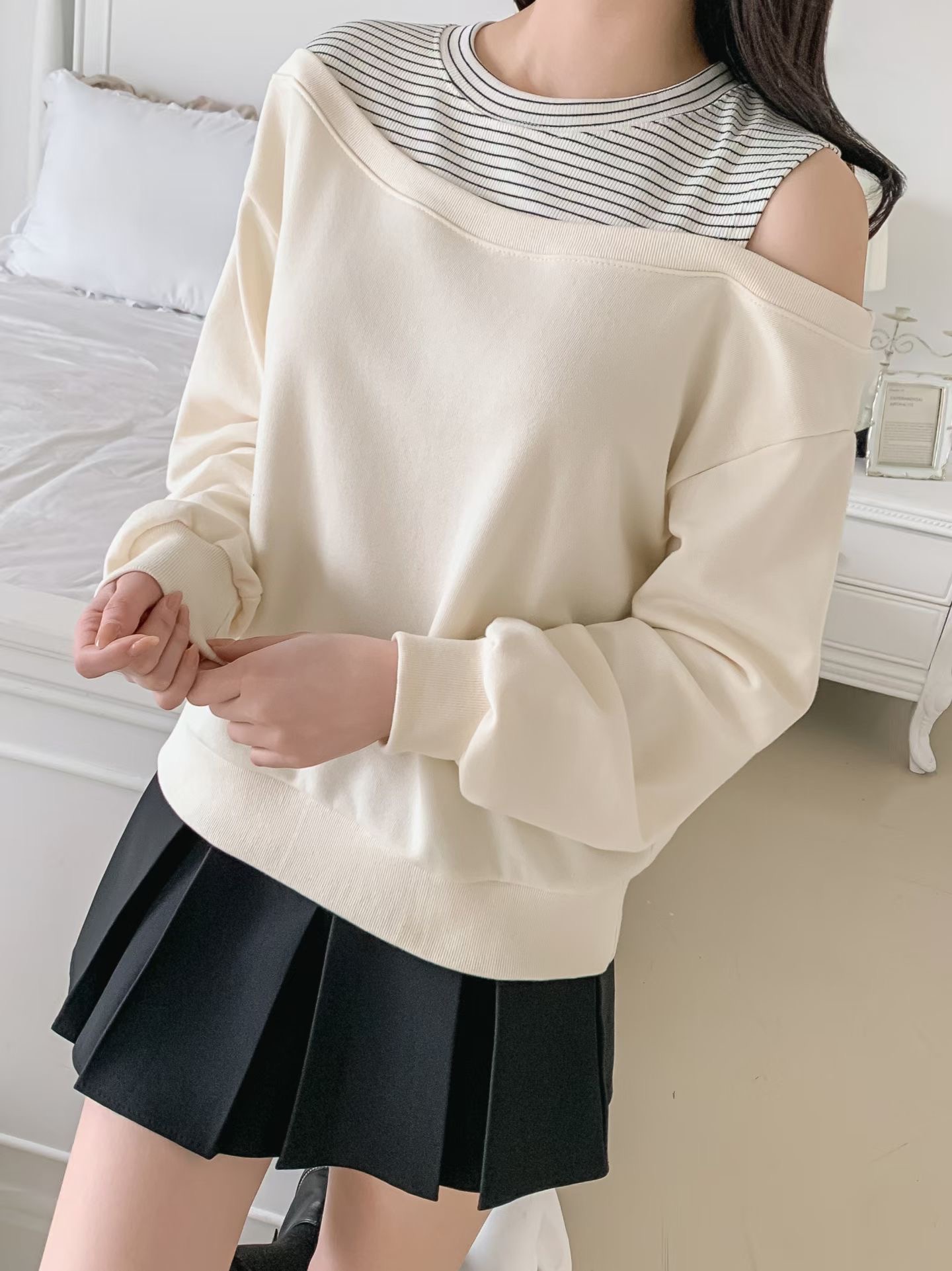 KKANNJUU東大門實拍女裝新款人氣真品熱賣26春夏職業長袖T恤KKAMJUU長袖T恤圖色2