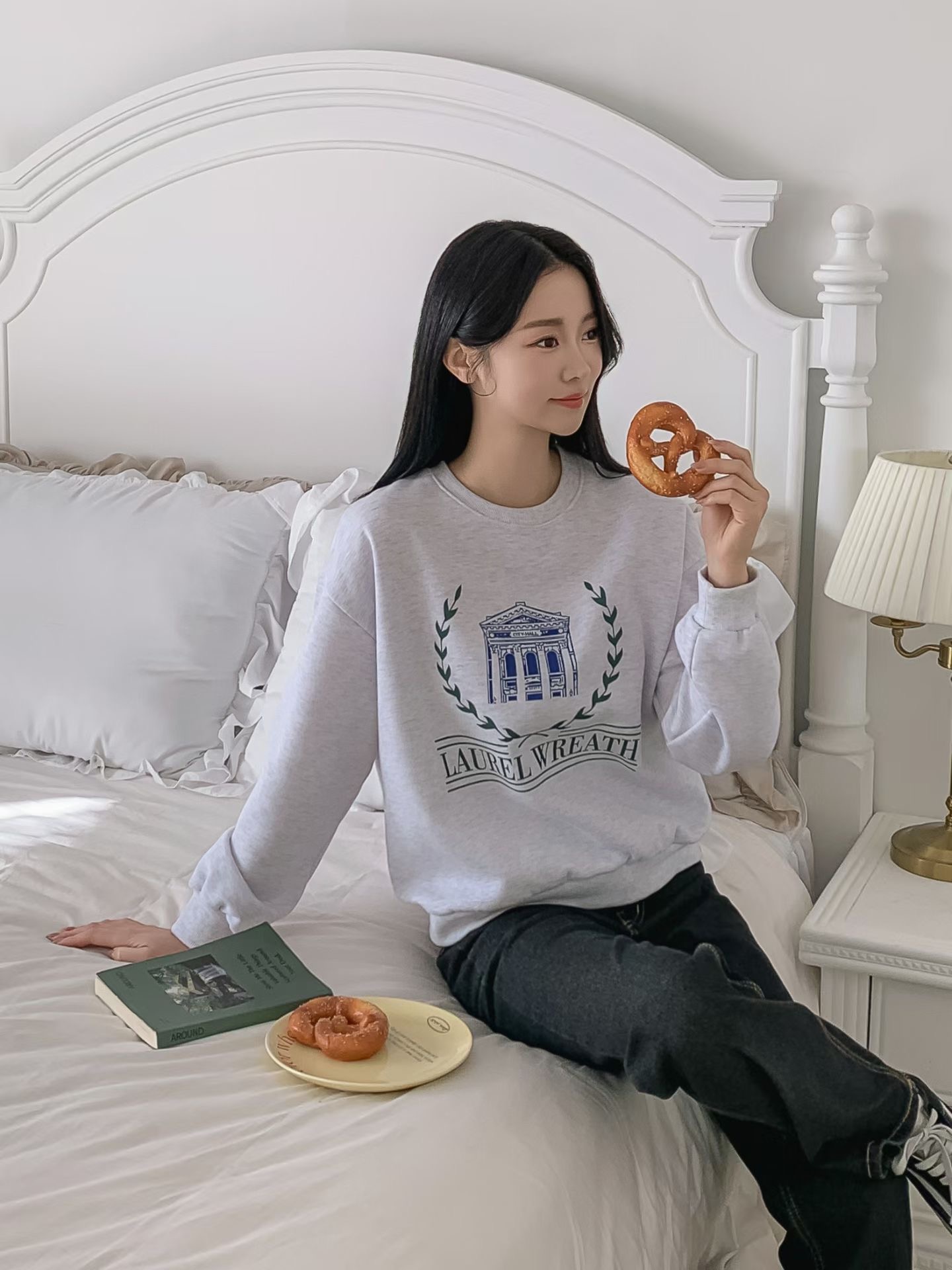 KKANNJUU東大門代購女士新款推薦熱賣真品休閑人氣26春夏衛衣KKAMJUU衛衣圖色2