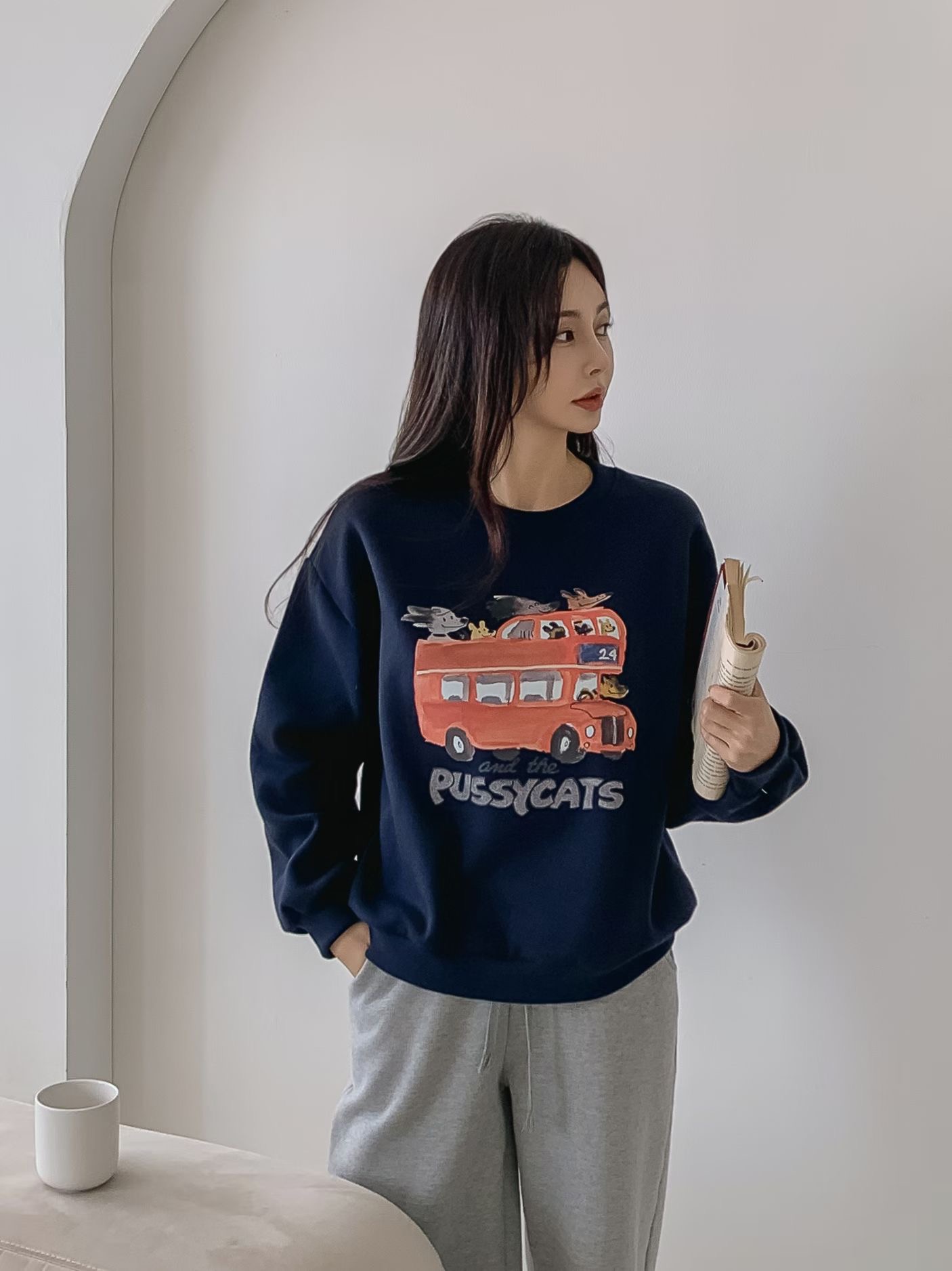 KKANNJUU東大門實拍女士新款休閑真品26春夏時尚衛衣加絨KKAMJUU衛衣圖色3