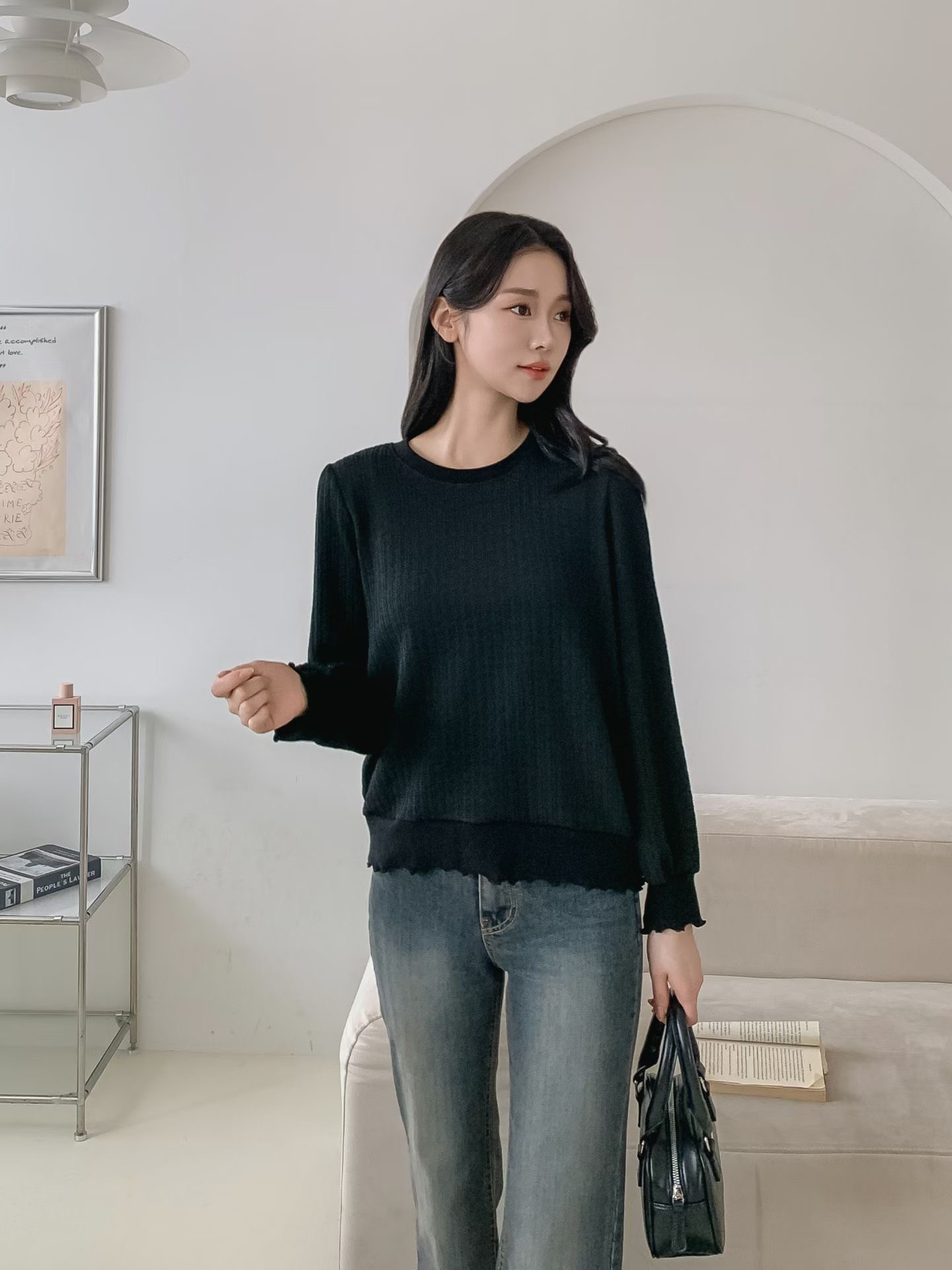 KKANNJUU東大門實拍女士新品人氣時尚熱賣真品推薦職業衛衣KKAMJUU衛衣圖色3