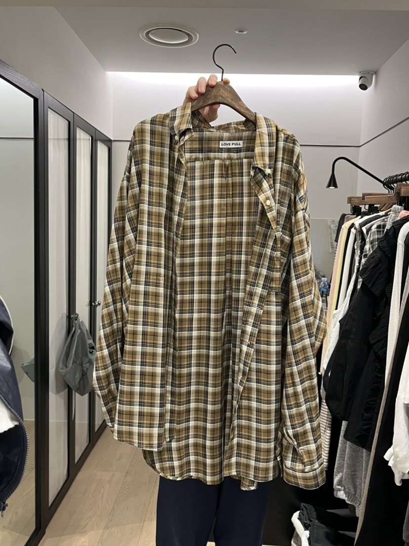 LOVE PULL東大門實拍女士新品熱賣休閑襯衫蕾絲衫格子寬松LOVE PULL襯衫/蕾絲衫圖色2