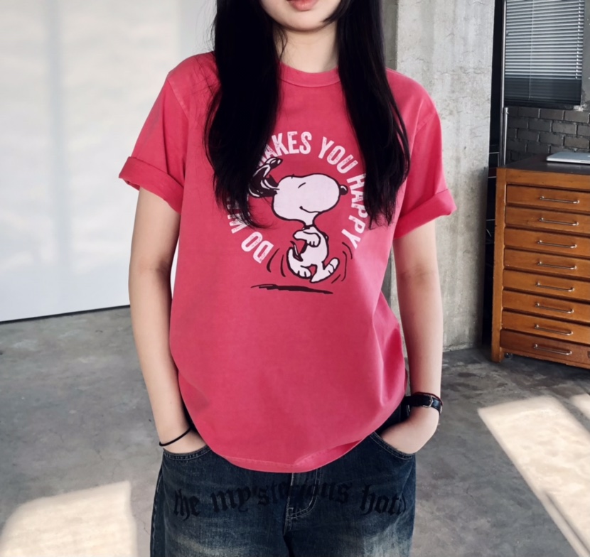 GLAD SOME東大門實拍女裝新款熱賣時尚26春夏職業T恤史努比GLAD SOMET恤