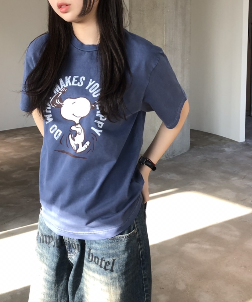 GLAD SOME東大門實拍女裝新款熱賣時尚26春夏職業T恤史努比GLAD SOMET恤