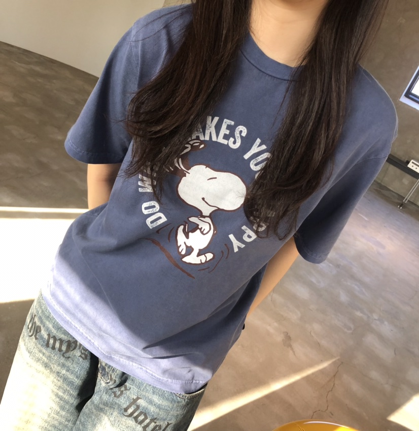 GLAD SOME東大門實拍女裝新款熱賣時尚26春夏職業T恤史努比GLAD SOMET恤