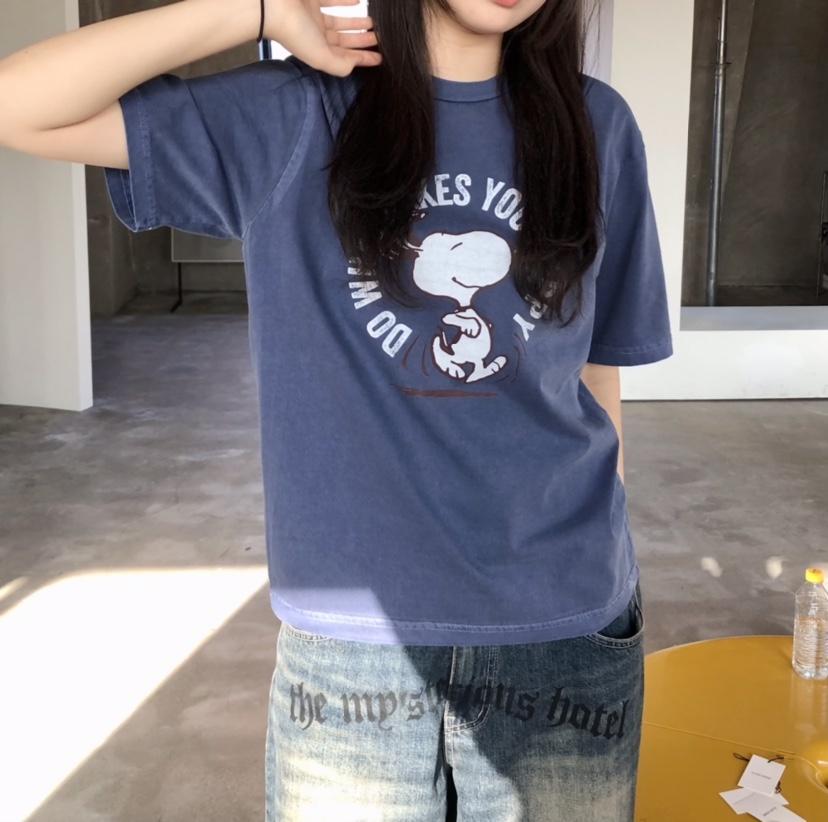 GLAD SOME東大門實拍女裝新款熱賣時尚26春夏職業T恤史努比GLAD SOMET恤