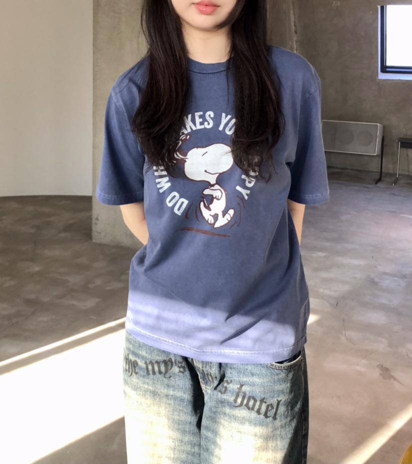 GLAD SOME東大門實拍女裝新款熱賣時尚26春夏職業T恤史努比GLAD SOMET恤