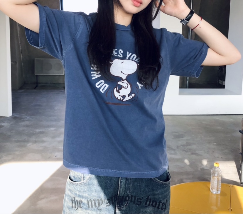 GLAD SOME東大門實拍女裝新款熱賣時尚26春夏職業T恤史努比GLAD SOMET恤