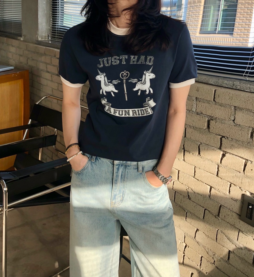 GLAD SOME東大門實拍女裝新款人氣職業推薦休閑26春夏T恤GLAD SOMET恤圖色2