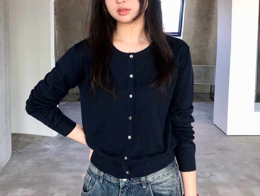 GLAD SOME東大門實拍女士新品推薦休閑時尚針織衫圓領開衫GLAD SOME針織衫