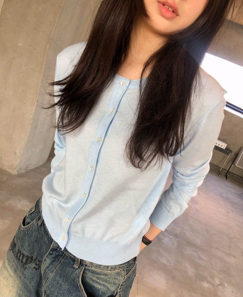 GLAD SOME東大門實拍女士新品推薦休閑時尚針織衫圓領開衫GLAD SOME針織衫