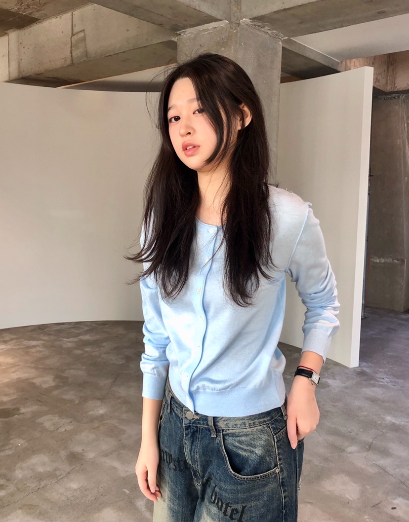 GLAD SOME東大門實拍女士新品推薦休閑時尚針織衫圓領開衫GLAD SOME針織衫