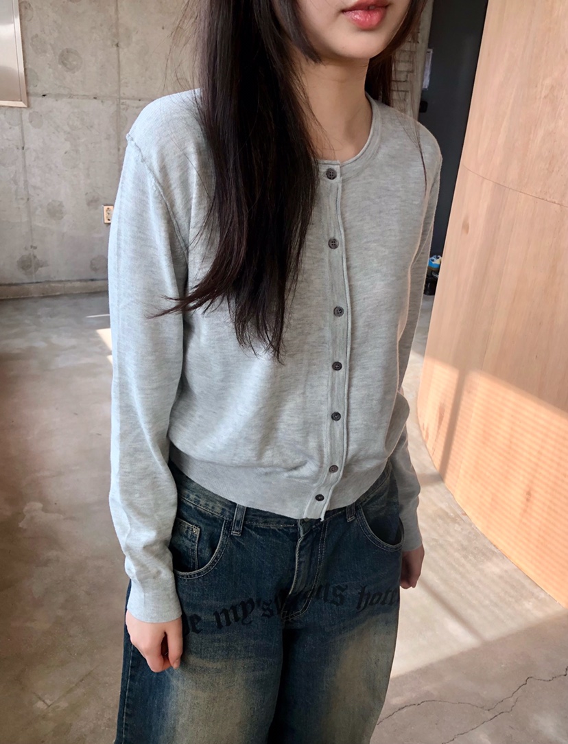 GLAD SOME東大門實拍女士新品推薦休閑時尚針織衫圓領開衫GLAD SOME針織衫