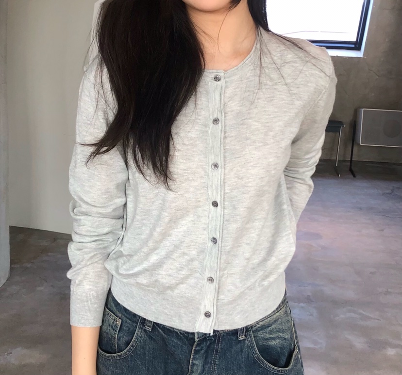 GLAD SOME東大門實拍女士新品推薦休閑時尚針織衫圓領開衫GLAD SOME針織衫